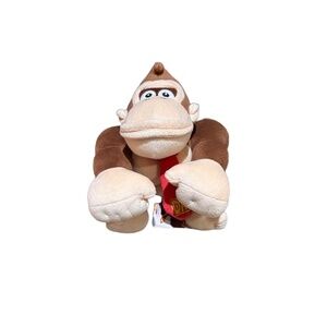 NEW Nintendo Plush Toy Brown Donkey Kong Red DK Tie Collectible Gaming